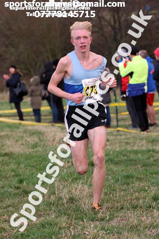 Mens under-17s North Eastern Cross Country, 2018 Northern Cross Country Champs., Wrekenton, Gateshead. Photo:  David T. Hewitson/Sports for All Pics